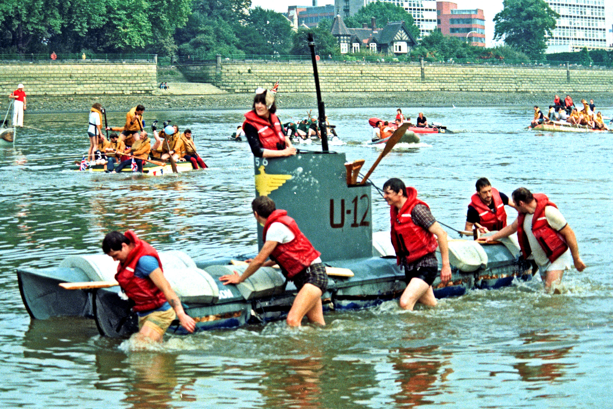 Met Police Raft Race, to raise money for the Falklands Fund.